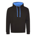 Felpa Varsity Hoodie jet black/sapphire blue / S - personalizzabile con logo