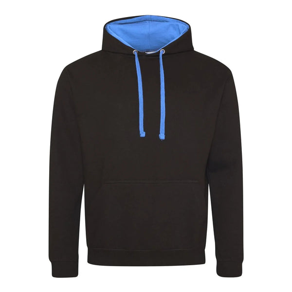Felpa Varsity Hoodie jet black/sapphire blue / S - personalizzabile con logo