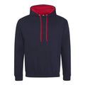 Felpa Varsity Hoodie new french navy/fire red / XS - personalizzabile con logo