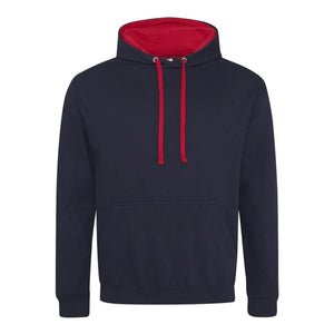 Felpa Varsity Hoodie new french navy/fire red / XS - personalizzabile con logo