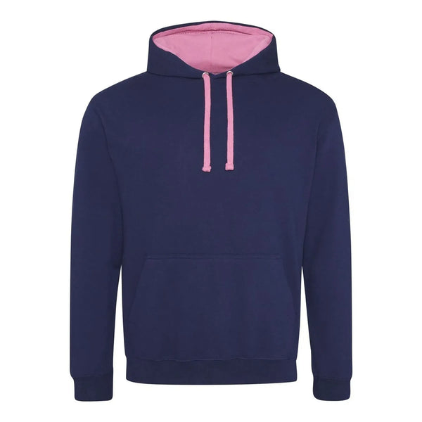 Felpa Varsity Hoodie oxford navy/candyfloss pink / S - personalizzabile con logo