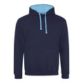 Felpa Varsity Hoodie oxford navy/hawaiian blue / S - personalizzabile con logo