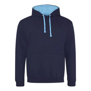 Felpa Varsity Hoodie oxford navy/hawaiian blue / S - personalizzabile con logo