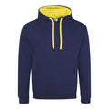 Felpa Varsity Hoodie oxford navy/sun yellow / S - personalizzabile con logo