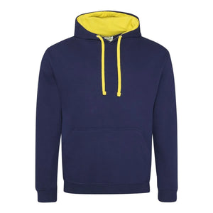 Felpa Varsity Hoodie oxford navy/sun yellow / S - personalizzabile con logo