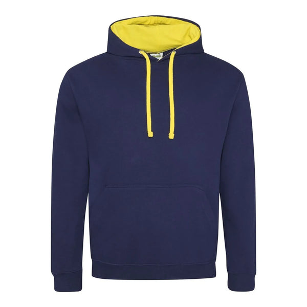 Felpa Varsity Hoodie oxford navy/sun yellow / S - personalizzabile con logo