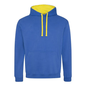 Felpa Varsity Hoodie royal/sun yellow / S - personalizzabile con logo