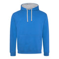 Felpa Varsity Hoodie sapphire blue/heather grey / S - personalizzabile con logo