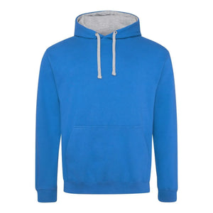 Felpa Varsity Hoodie sapphire blue/heather grey / S - personalizzabile con logo