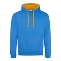 Felpa Varsity Hoodie sapphire blue/orange crush / S - personalizzabile con logo
