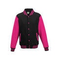 Felpa Varsity Jacket jet black/hot pink / XS - personalizzabile con logo