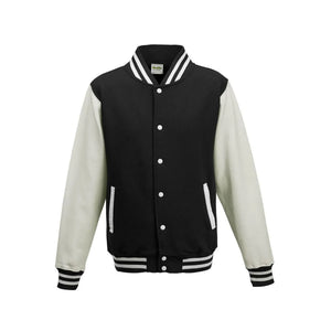 Felpa Varsity Jacket jet black/white / XS - personalizzabile con logo