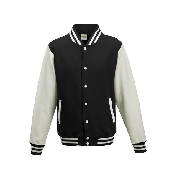 Felpa Varsity Jacket jet black/white / XS - personalizzabile con logo