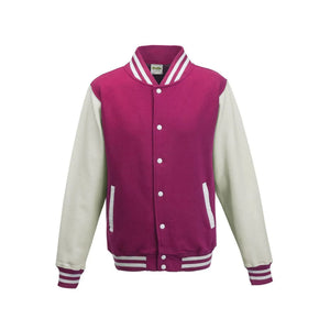 Felpa Varsity Jacket rosa / XS - personalizzabile con logo
