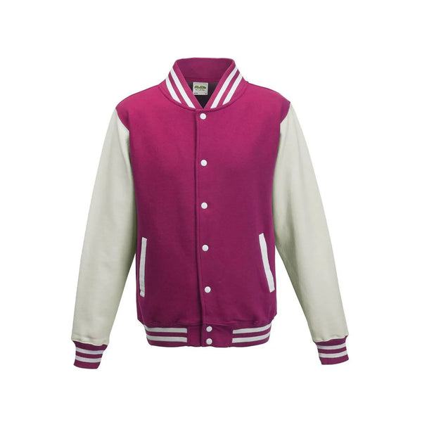 Felpa Varsity Jacket rosa / XS - personalizzabile con logo