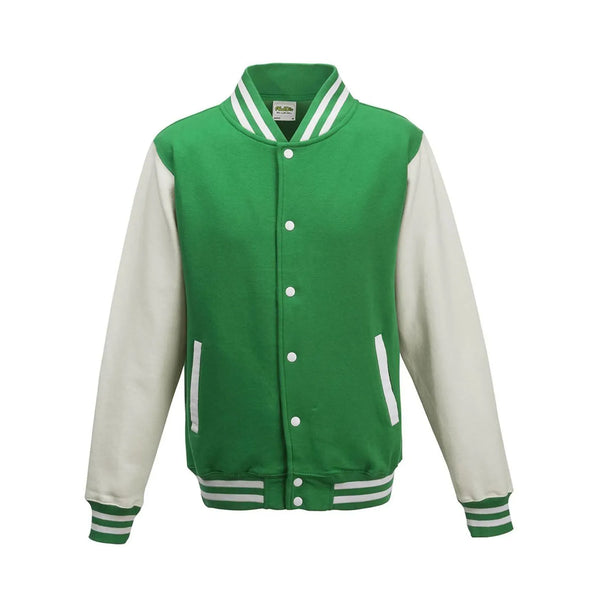 Felpa Varsity Jacket verde / XS - personalizzabile con logo