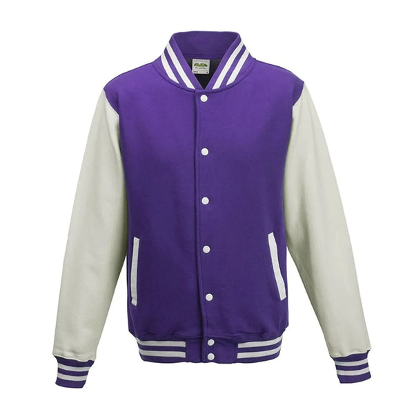 Felpa Varsity Jacket viola / XS - personalizzabile con logo