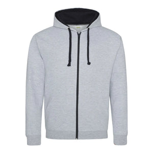 Felpa Varsity Zoodie heather grey/french navy / S - personalizzabile con logo