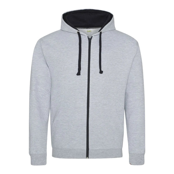Felpa Varsity Zoodie heather grey/french navy / S - personalizzabile con logo
