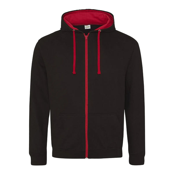 Felpa Varsity Zoodie jet black/fire red / S - personalizzabile con logo