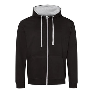 Felpa Varsity Zoodie jet black/heather grey / S - personalizzabile con logo