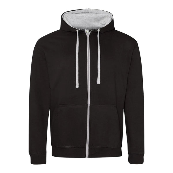 Felpa Varsity Zoodie jet black/heather grey / S - personalizzabile con logo