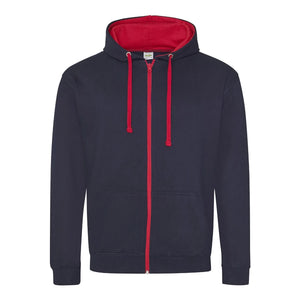 Felpa Varsity Zoodie new french navy/fire red / S - personalizzabile con logo