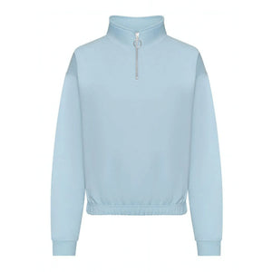 Felpa Women's Cropped ½ Zip Sweat azzurro / XXS - personalizzabile con logo