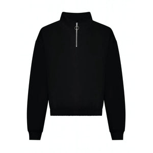 Felpa Women's Cropped ½ Zip Sweat nero / XXS - personalizzabile con logo