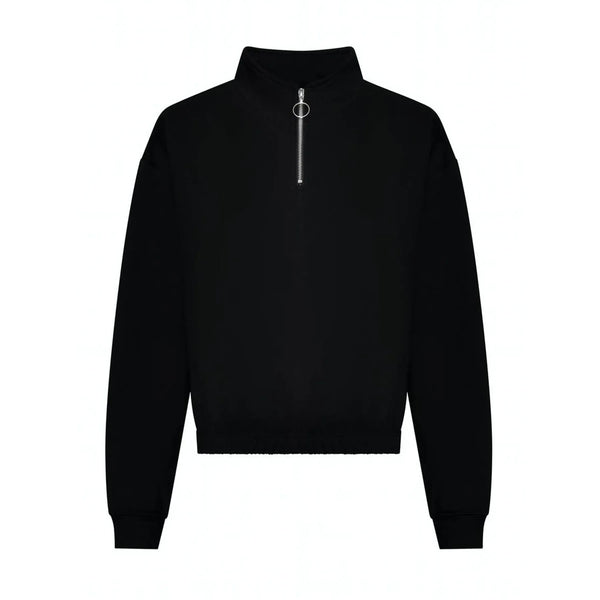 Felpa Women's Cropped ½ Zip Sweat nero / XXS - personalizzabile con logo