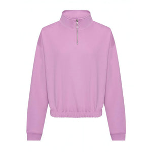 Felpa Women's Cropped ½ Zip Sweat viola / XXS - personalizzabile con logo