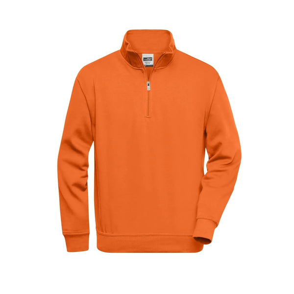 Felpa Workwear Half Zip arancione / XS - personalizzabile con logo
