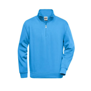 Felpa Workwear Half Zip azzurro / XS - personalizzabile con logo