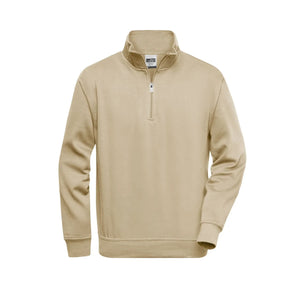 Felpa Workwear Half Zip beige / XS - personalizzabile con logo