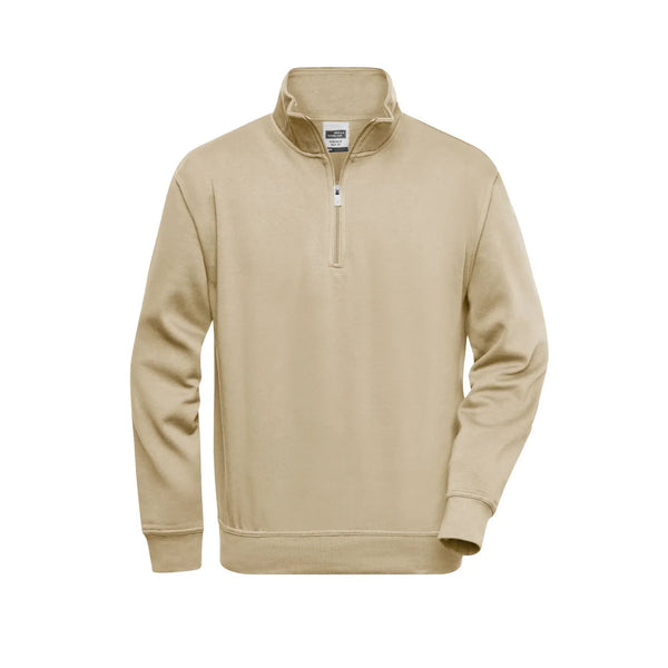 Felpa Workwear Half Zip beige / XS - personalizzabile con logo