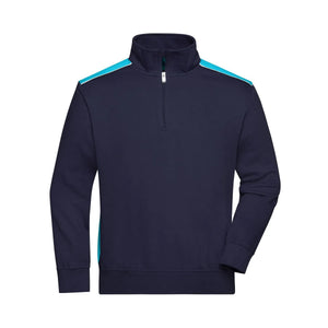 Felpa Workwear Half-zip  - Color blu / XS - personalizzabile con logo