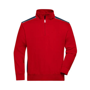 Felpa Workwear Half-zip  - Color rosso / XS - personalizzabile con logo
