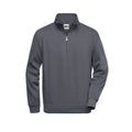 Felpa Workwear Half Zip grigio / XS - personalizzabile con logo