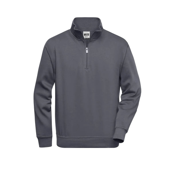 Felpa Workwear Half Zip grigio / XS - personalizzabile con logo