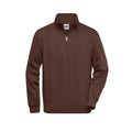 Felpa Workwear Half Zip marrone / XS - personalizzabile con logo