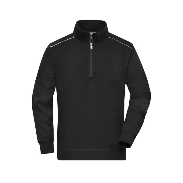 Felpa Workwear Half-zip  - Solid nero / XS - personalizzabile con logo