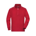 Felpa Workwear Half-zip  - Solid rosso / XS - personalizzabile con logo