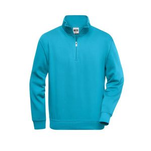 Felpa Workwear Half Zip turquoise / XS - personalizzabile con logo