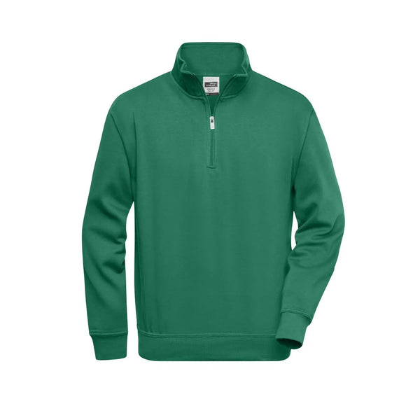 Felpa Workwear Half Zip verde / XS - personalizzabile con logo