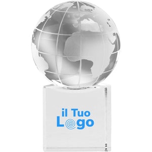 Fermacarte in vetro trasparente - personalizzabile con logo