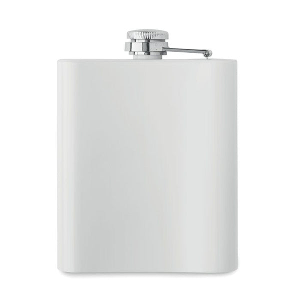 Fiaschetta in acciaio inox riciclato Bianco - personalizzabile con logo