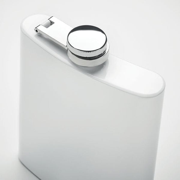 Fiaschetta in acciaio inox riciclato Bianco - personalizzabile con logo