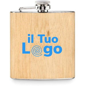Fiaschetta in bamboo 175ml beige - personalizzabile con logo
