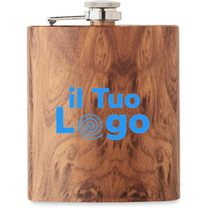 Fiaschetta sottile 190 ml Recycled marrone - personalizzabile con logo