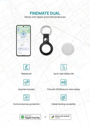 Finder Findmate Dual IPX5 in plastica riciclata RCS bianco - personalizzabile con logo